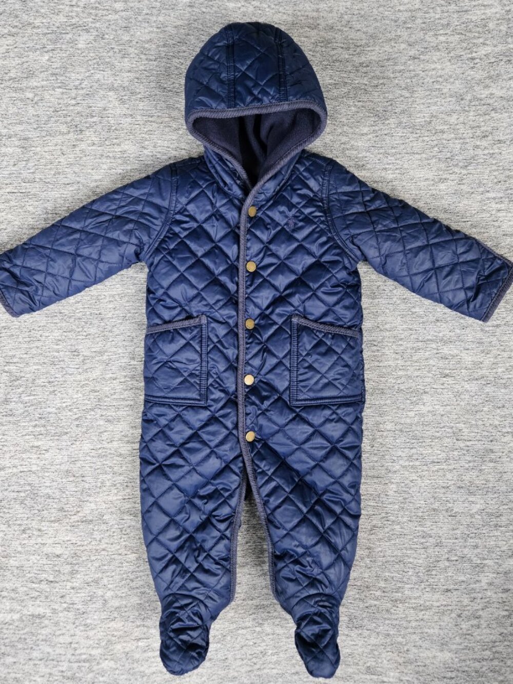 Ralph Lauren Baby Boys Water-Repellent Hooded Barn Bunting 9M Newborn Navy Blue